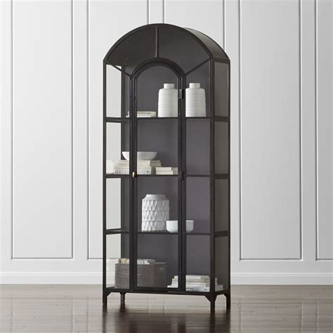 black glass display storage cabinet